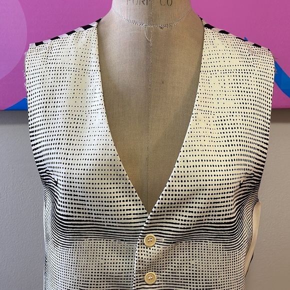 Moschino Men's Chest Ivory Black Vest - Picture 3 of 14